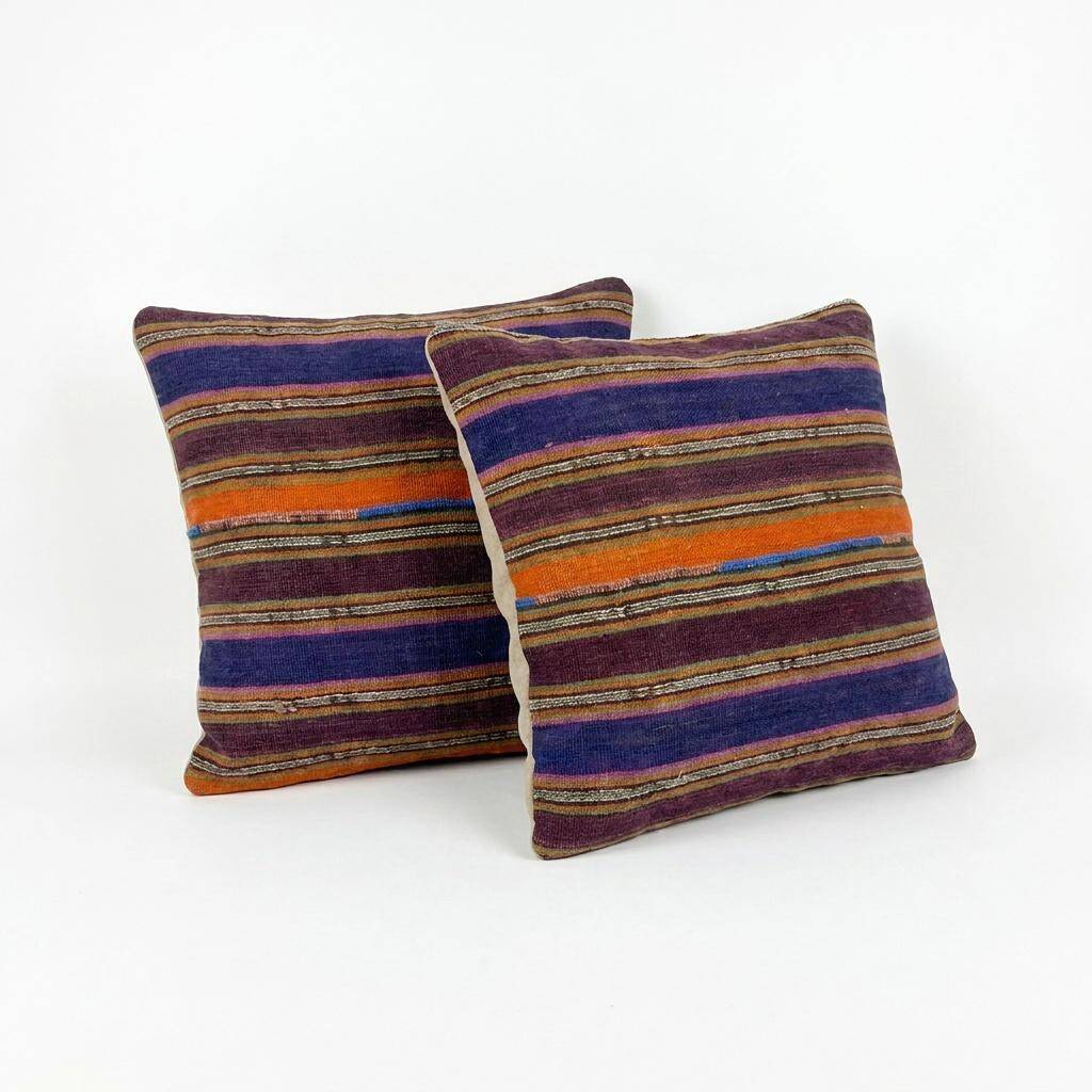 Set of 2 vintage Turkish cushion covers 56x58 cm