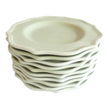 11 assiettes plates vert d'eau