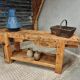 Old workbench side table bathroom furniture 48 x 193 cm