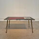 Vintage 70s coffee table – red & black graphic top – laito
