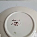 Set of 4 small Sarreguemines plates, Agreste model