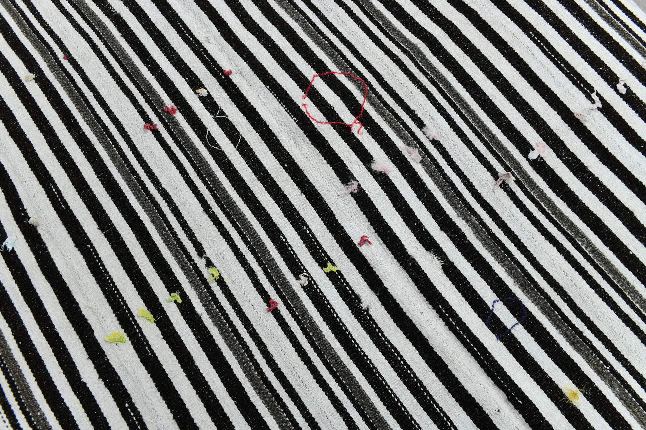 Tapis chanvre noir blanc, 181x223cm