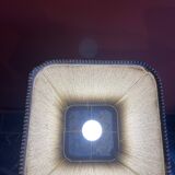 Base stuck blue beige marble-plaster, fringed lampshade Houles, 21st century.