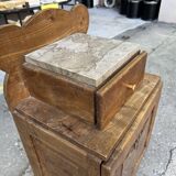 Art Deco bedside in oak and marble