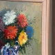 Original Swedish Oil on Canvas – “Asters in a Ceramic Vase” by Eric Lundgren – Signed – Vintage and Framed – 60 × 54 cm (23.6" × 21.3")