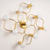 1 of 2 Sciolari Leola wall-mounted ceiling light in brass, Germany, 1970s