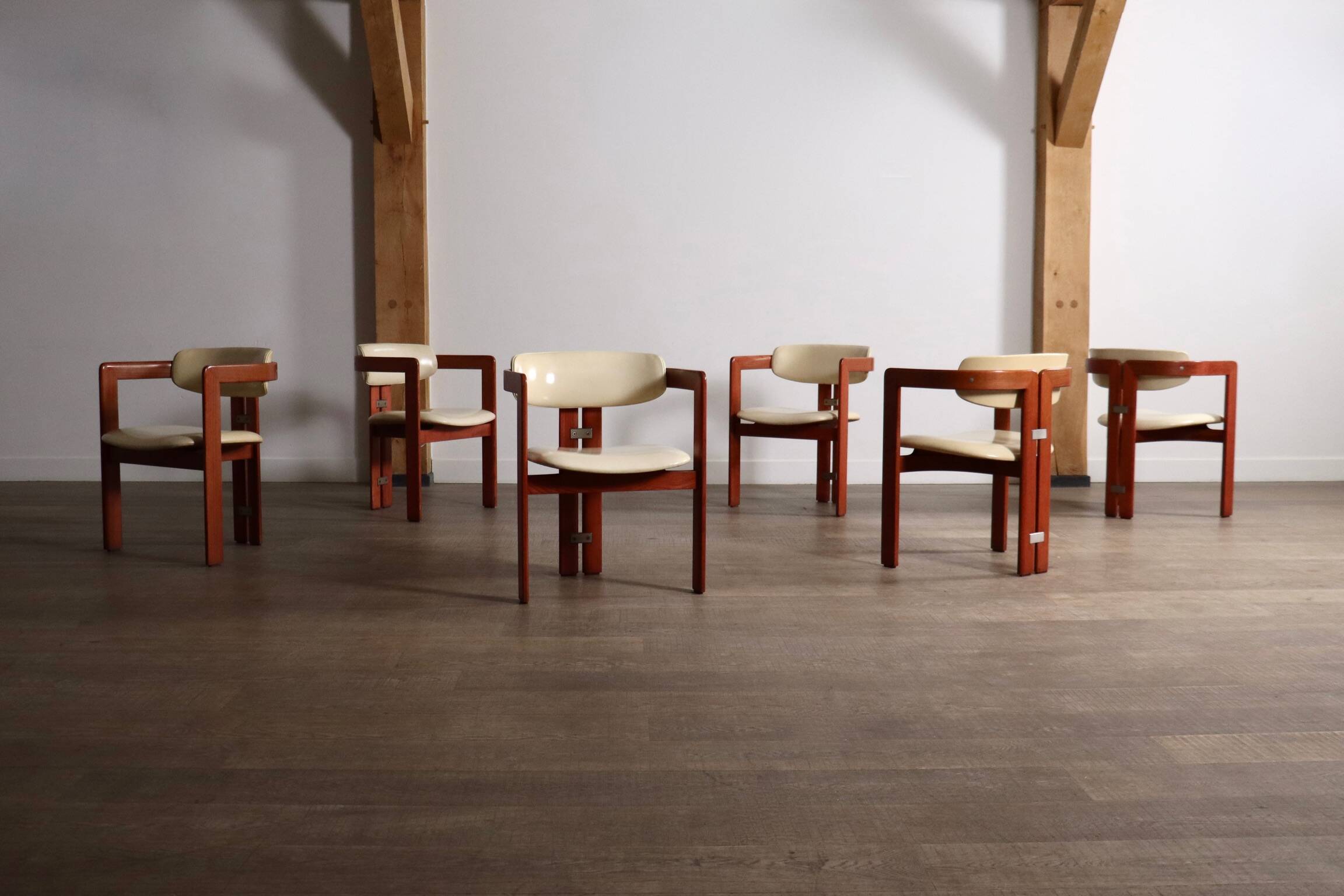 Ensemble de 6 chaises Augusto Savini Pamplona pour Pozzi, Italie 1965