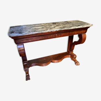 Old mahogany console - lion claws