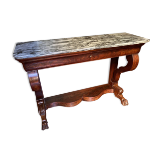 Old mahogany console - lion claws