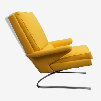 Fauteuil des années 1970, jaune Cor, design Reinhold Adolf