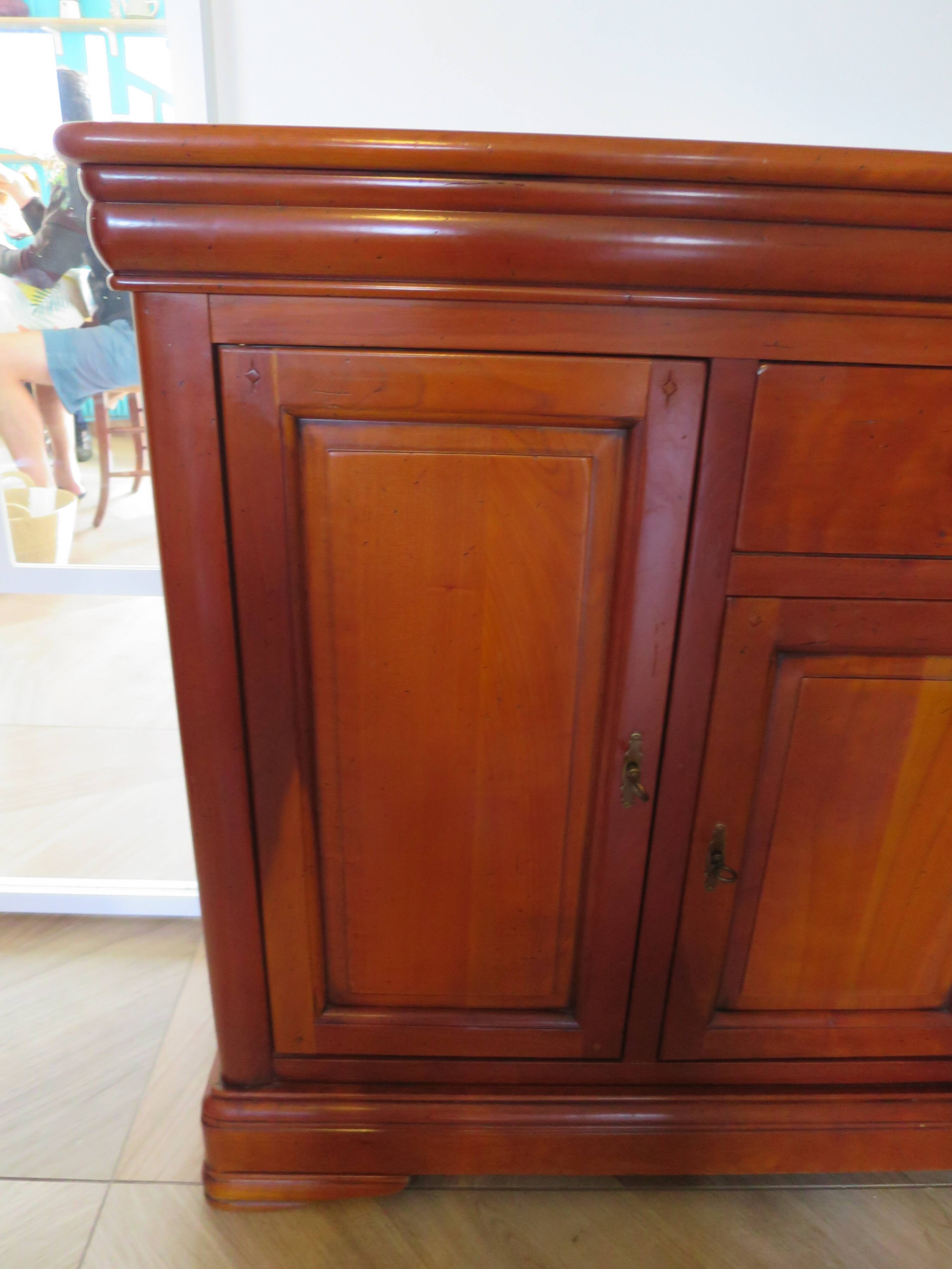 Sideboard - Long entrance cabinet - 1 drawer - 3 doors - solid wood - Louis Philippe