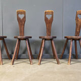 Vintage brutalist heart shaped chairs, 1960s