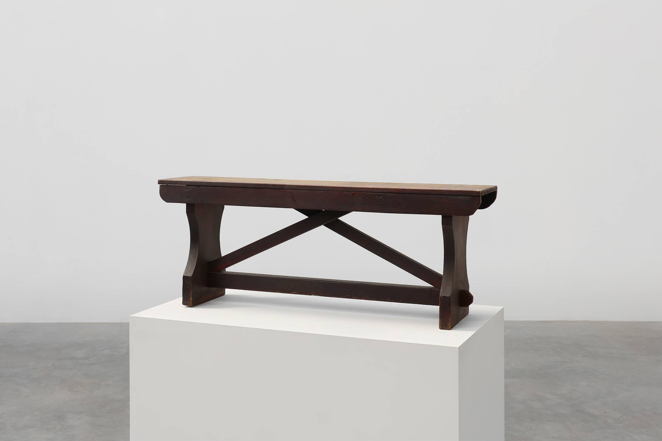 Rustic wooden bench in Wabi Sabi style, France 1900s