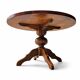 Solid oak dining table, also known as a monastery table, with a sturdy central pedestal, heavy-duty construction