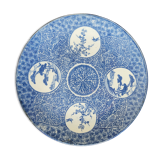 Dish blue and white print japan 30.5 cm