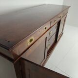 Early 20th-century English mahogany dresser / sideboard – brass campaign hardware