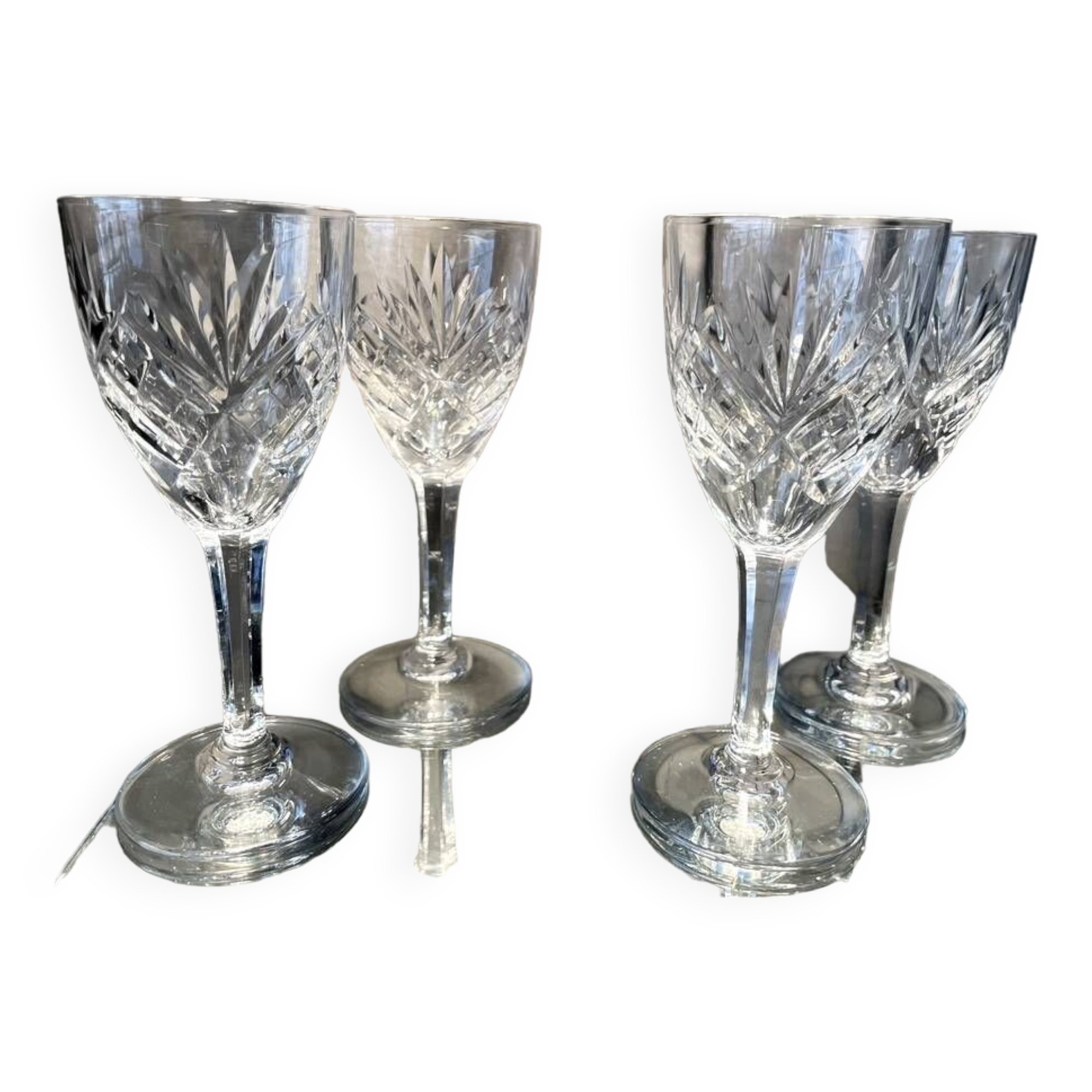 Suite of 4 port or wine glasses st louis crystal cooked wine glasses transparent chantilly model table art