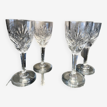 Suite of 4 port or wine glasses st louis crystal cooked wine glasses transparent chantilly model table art