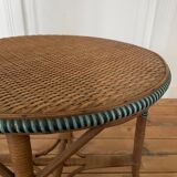 Guéridon table basse vintage en rotin