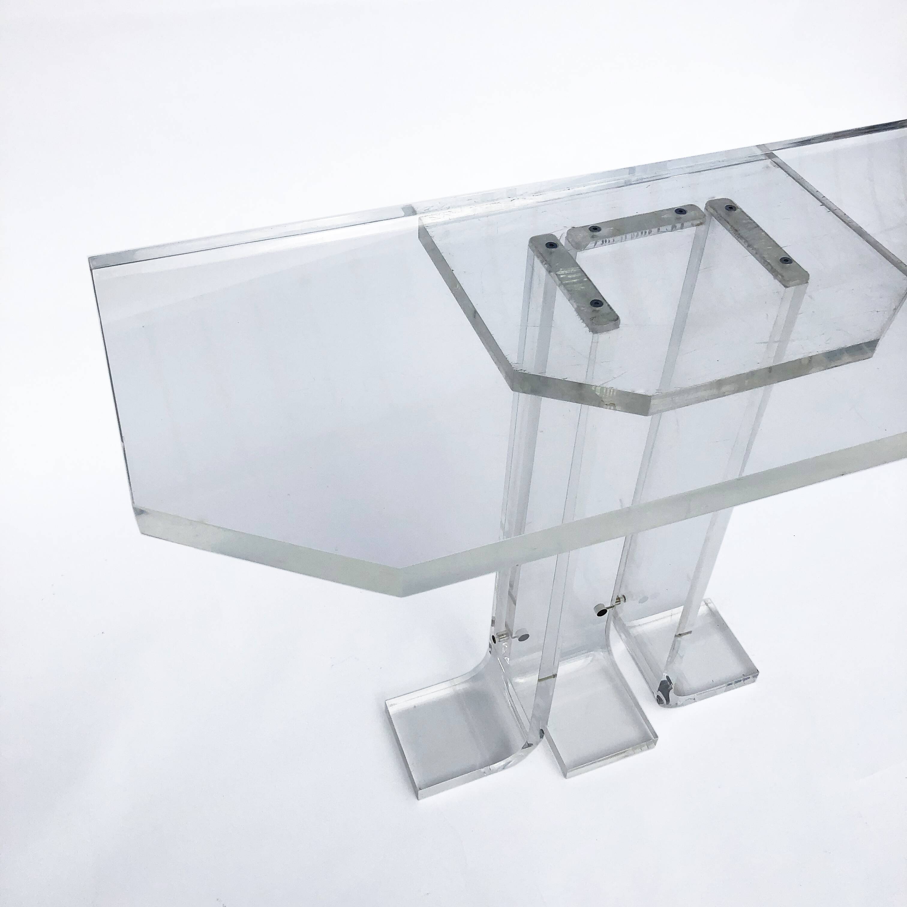 1970s lucite table hollywood regency perspex acrylic vintage postmodern space charles hollis jones