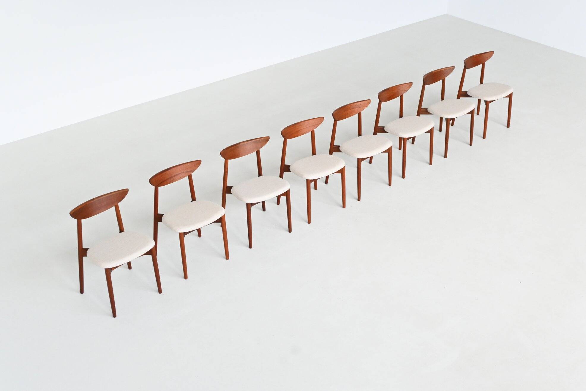 Harry Ostergaard set of eight dining chairs teak Randers 1960