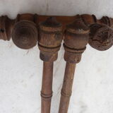 Old wooden towel rack bamboo style 2 arms