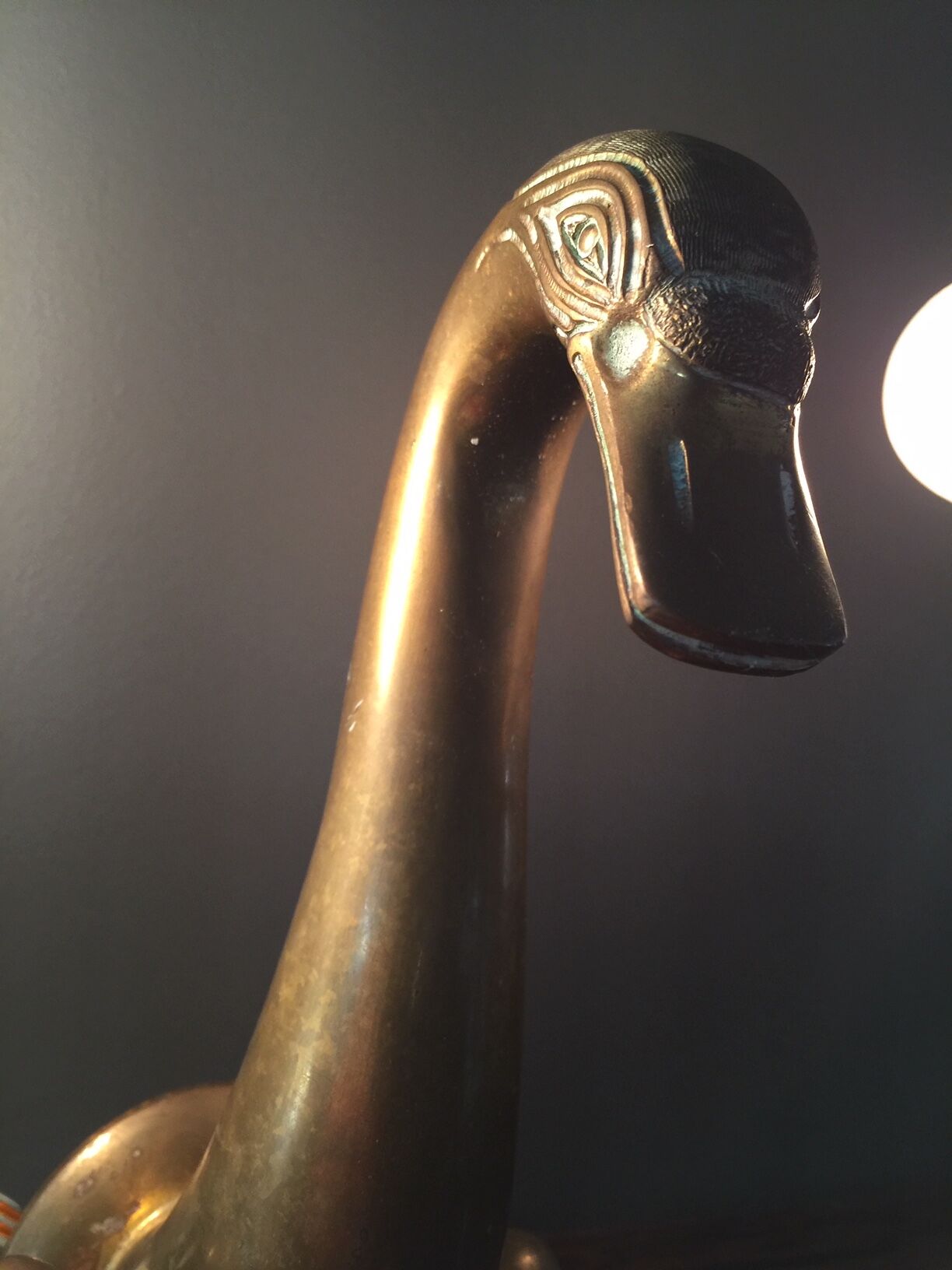 Pair d swans solid brass wall light