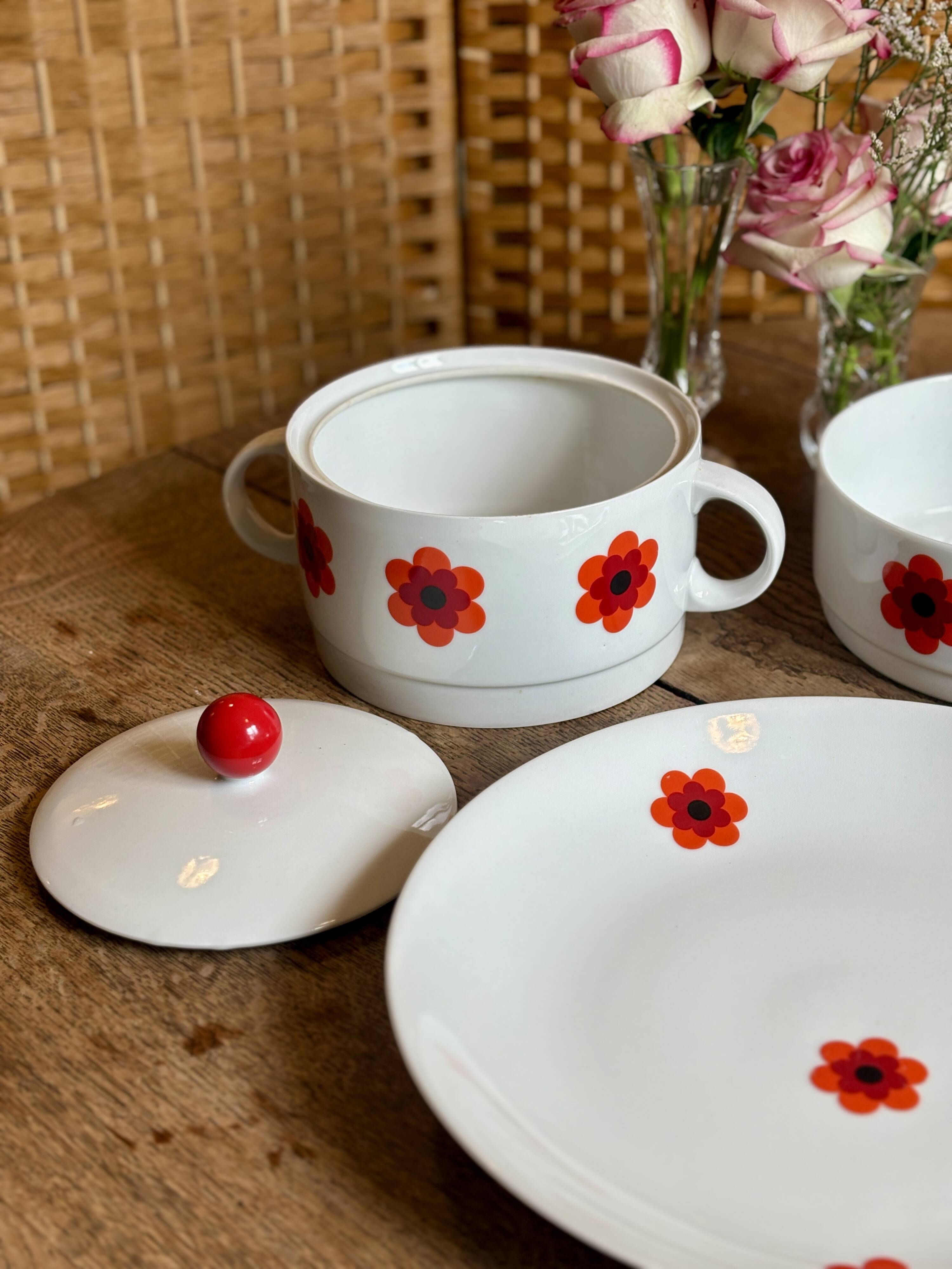 Lot de 3 plats de service vintages Scherzer Bavaria