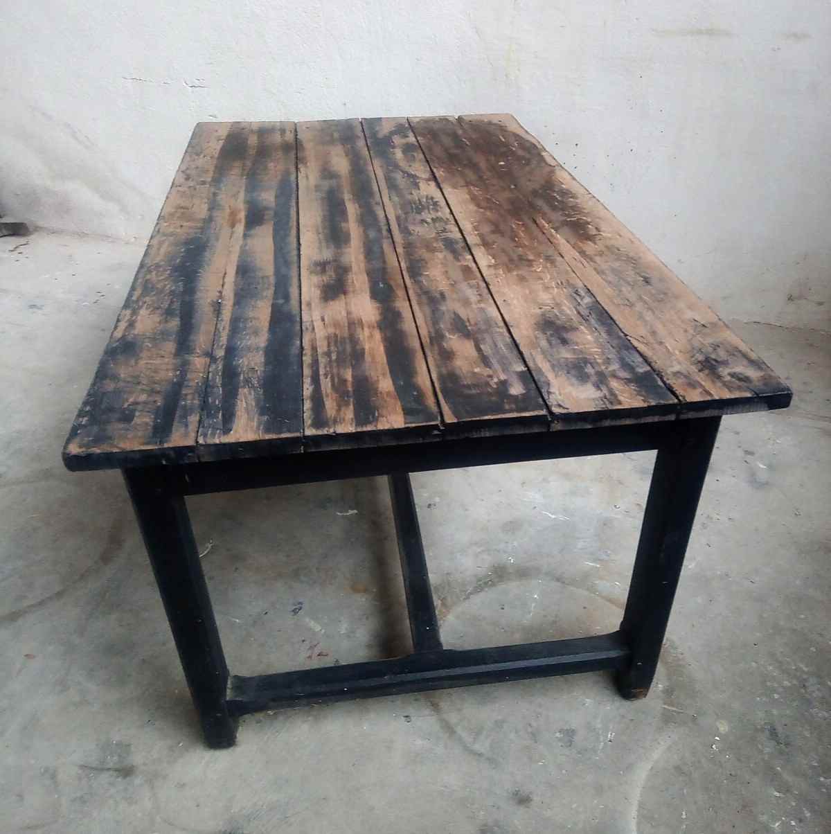 Patinated oak farm table