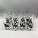 8 Luminarc GLASSES model Anaïs rose noire vintage longdrink