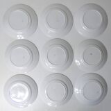 9 flat plates in FB Digoin pink earthenware