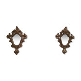 Paire de miroirs style Louis XV en bois argenté