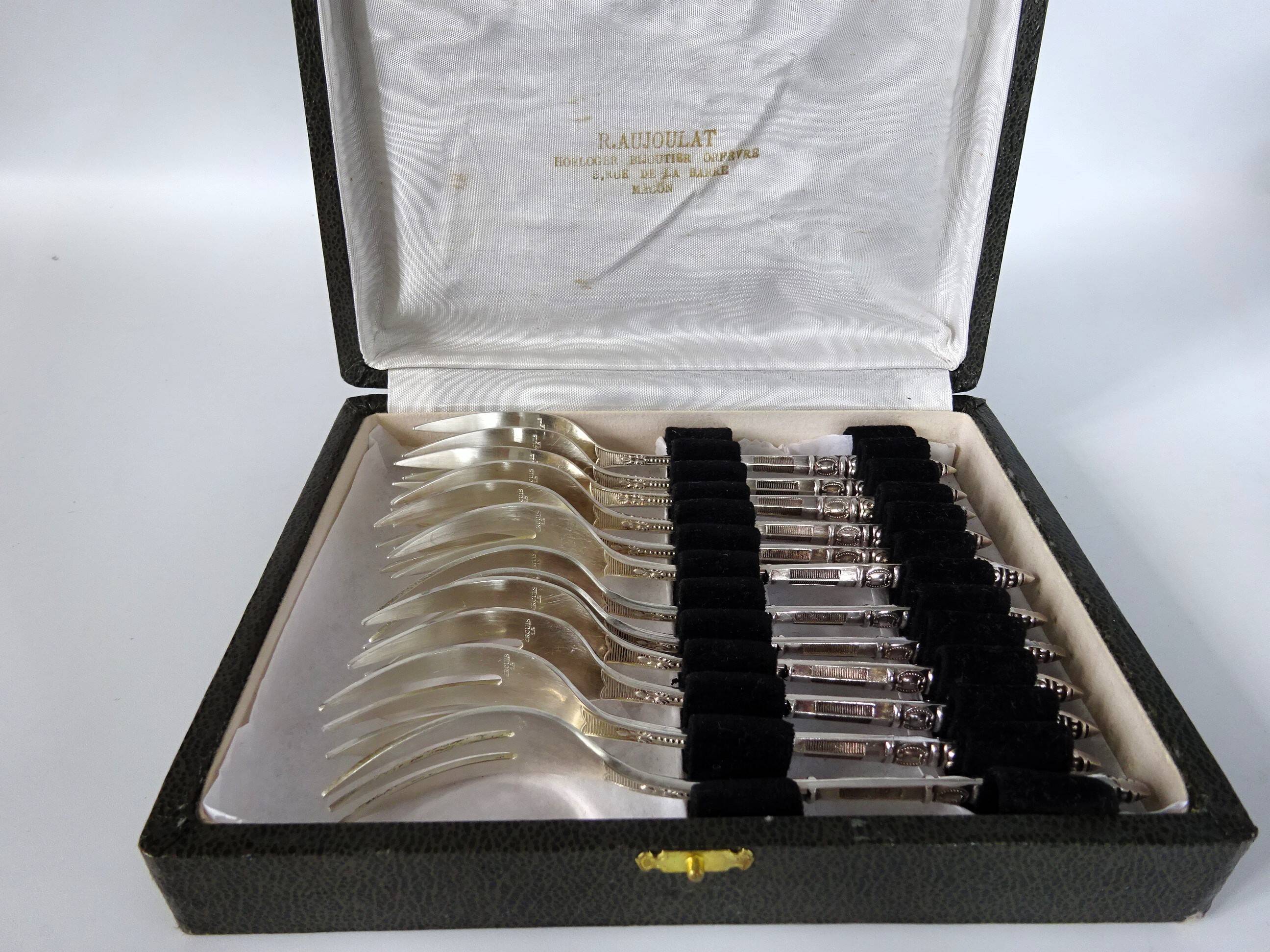 Set of 12 Ercuis silver-plated cake forks