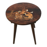 Inlaid wood side table