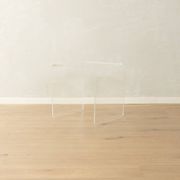 Table d'appoint minimaliste des années 1970, en verre acrylique