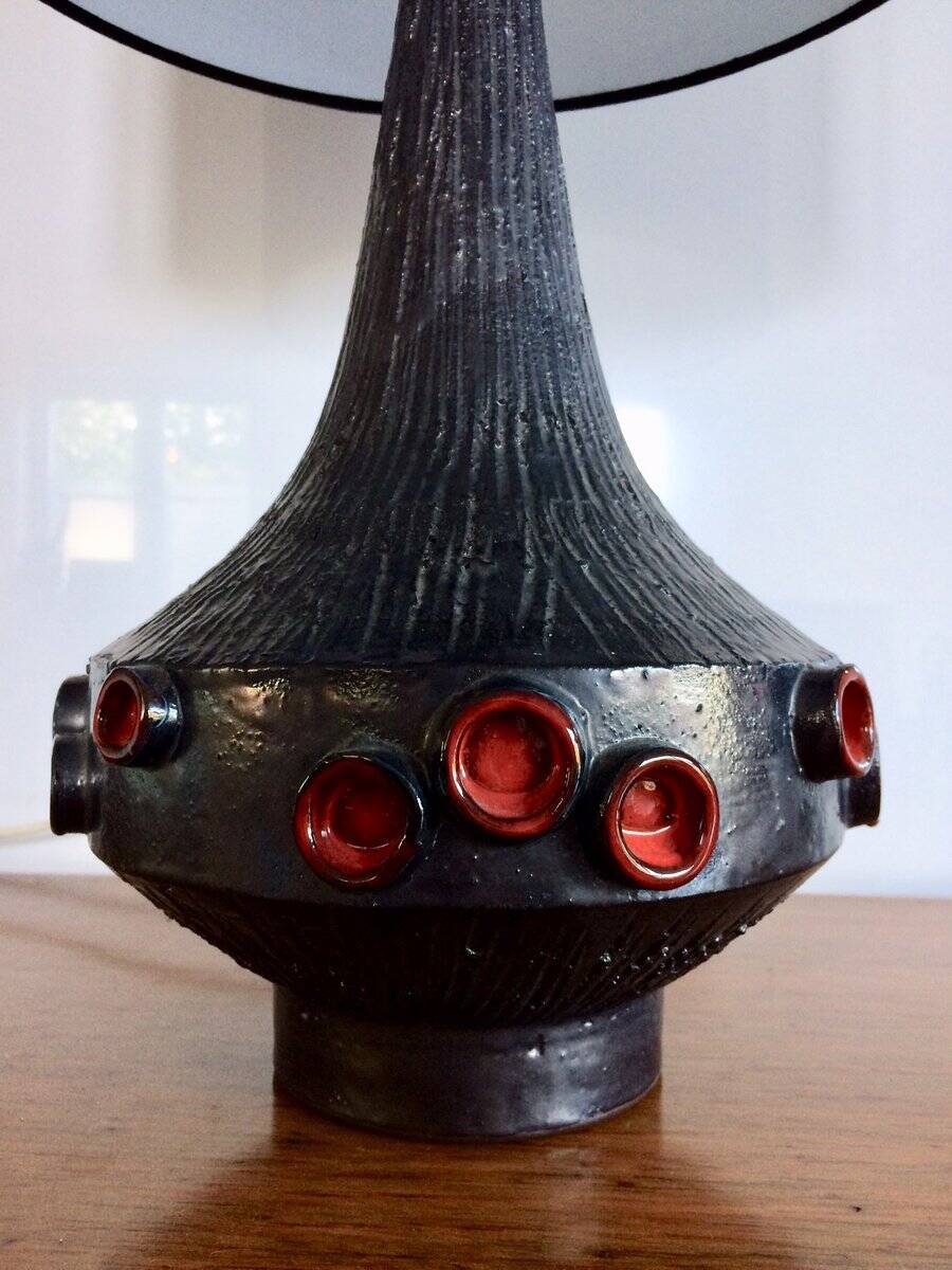 Belgian Art Pottery Table Lamp by Rogier Vandeweghe for Perignem, 1960s