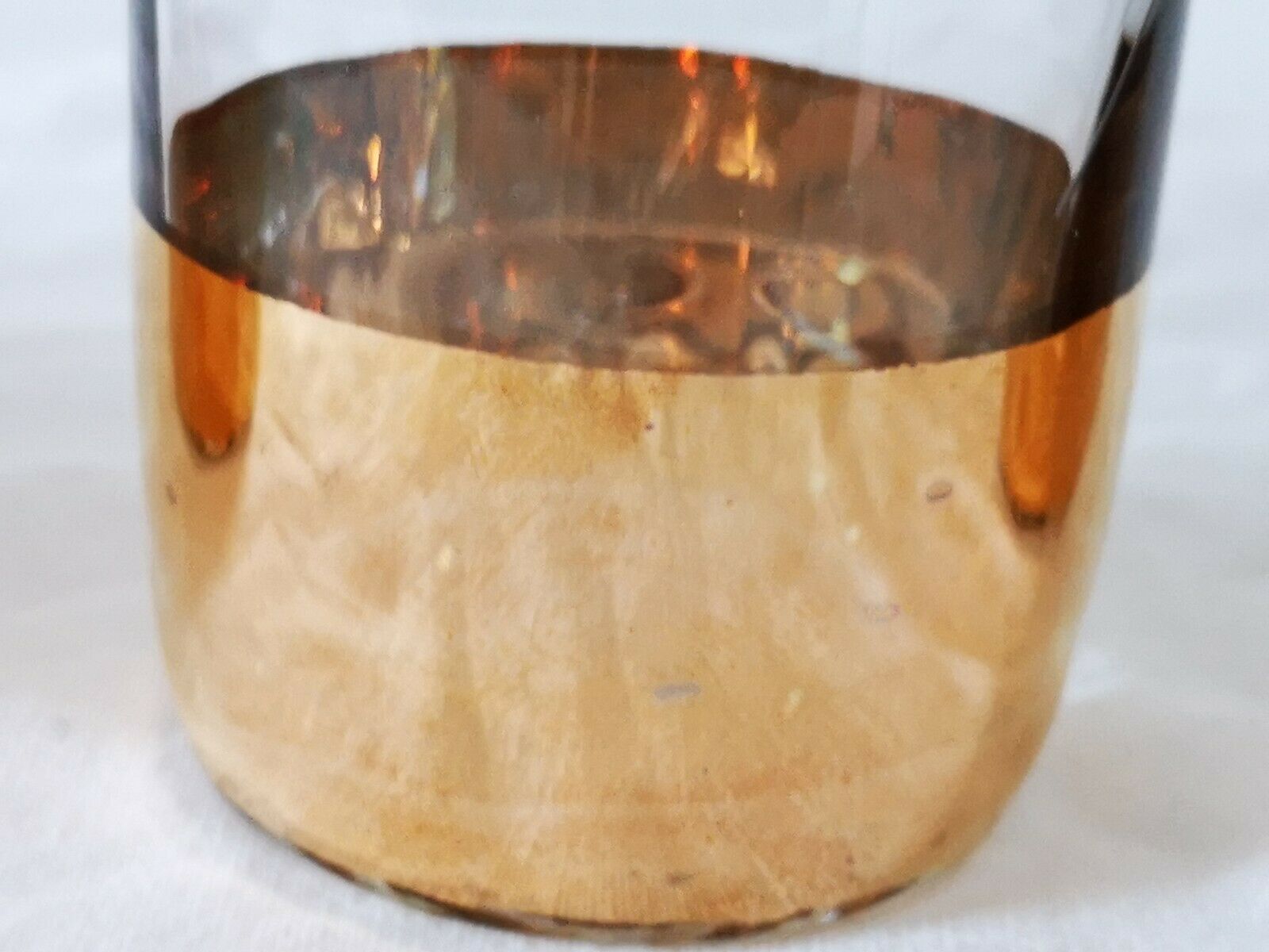 Set de 6 verres ancien gobelet gravé et doré