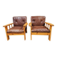 Paire de fauteuil cuir 1980