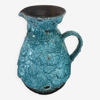 Pitcher - pitcher - fat lava - sea foam - ceramic - blue - vintage