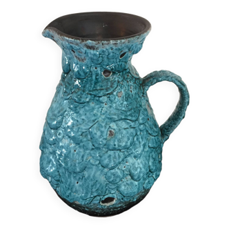 Pitcher - pitcher - fat lava - sea foam - ceramic - blue - vintage