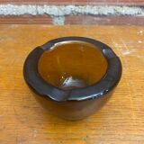 Cendrier Ancien Verrerie BROSSE Vieux Rouen Verre Moulé France Vintage