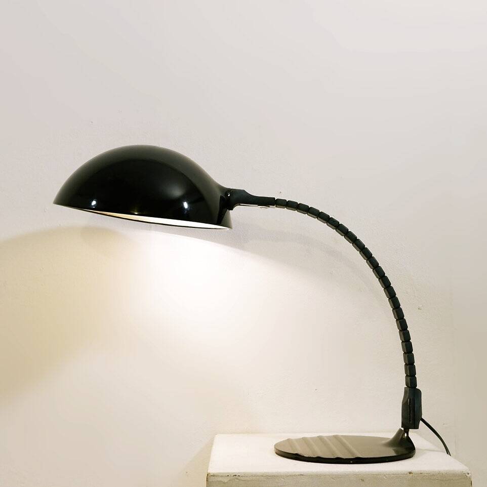 Black Model 660 Table Lamp by Elio Martinelli for Martinelli Luce