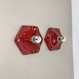 Set of Two SPACE AGE Ceramic Fat Lava Wall Lights by Hustadt Lights Germany