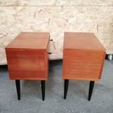 Pair of teak bedside tables