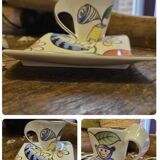 Paire de tasses et sous tasses Villeroy et Boch, nouvelle vague jungle