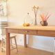 Art Deco sanded raw wood table