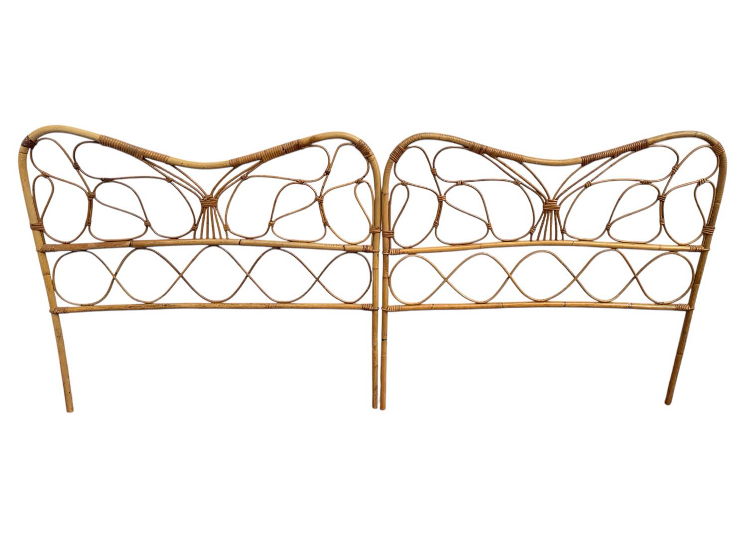 Pair of rattan headboards from the 50's Italy
