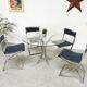 Table vintage verre et chrome 1970