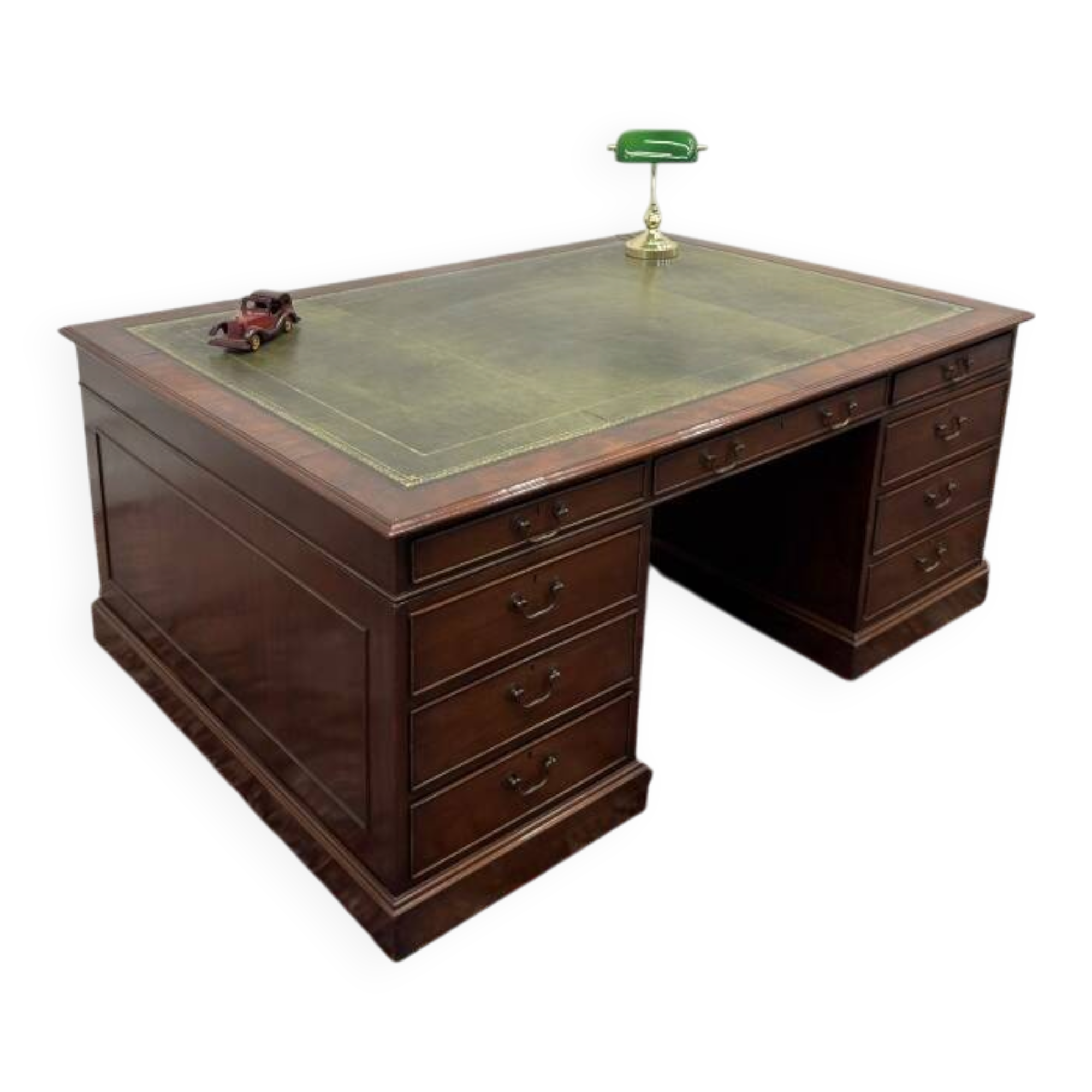 Large Antique English Desk Partnerdesk