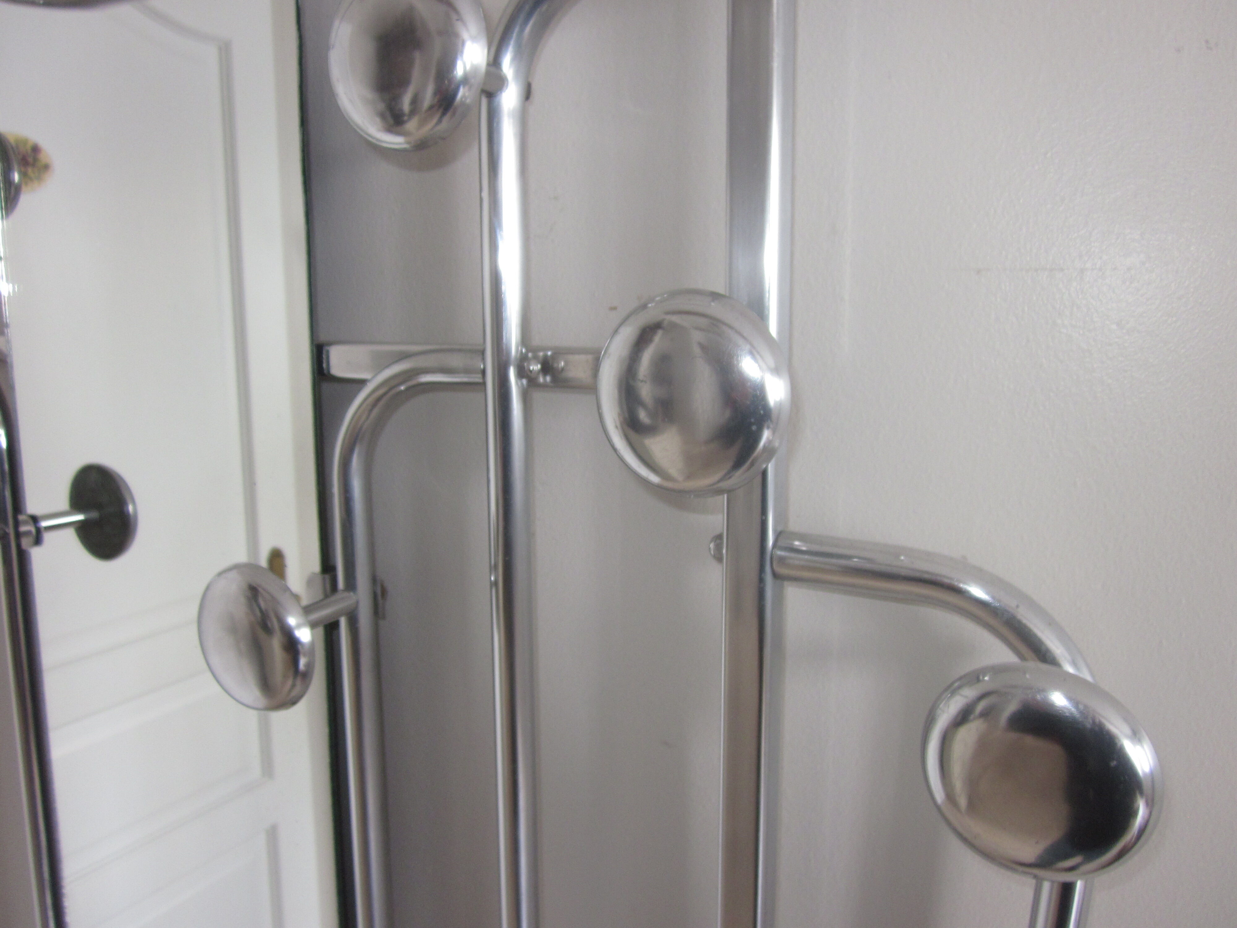 Aluminum coat rack from the 1950s